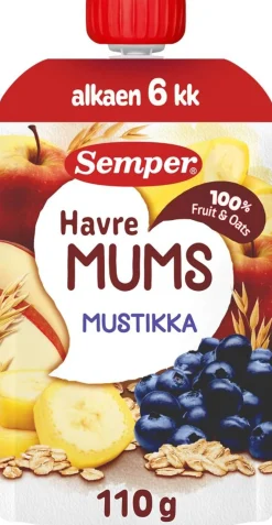 SEMPER FRUKTMUMS MUSTIKKA & KAURA 110 G