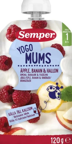 SEMPER OMENA BANAANI VADELMA JOGURTTIHEDELMÄSOSE 12KK 120 G