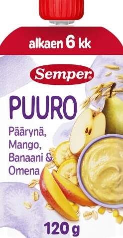 SEMPER PUURO PÄÄRYNÄ & MANGO & OMENA 6+ 120 G
