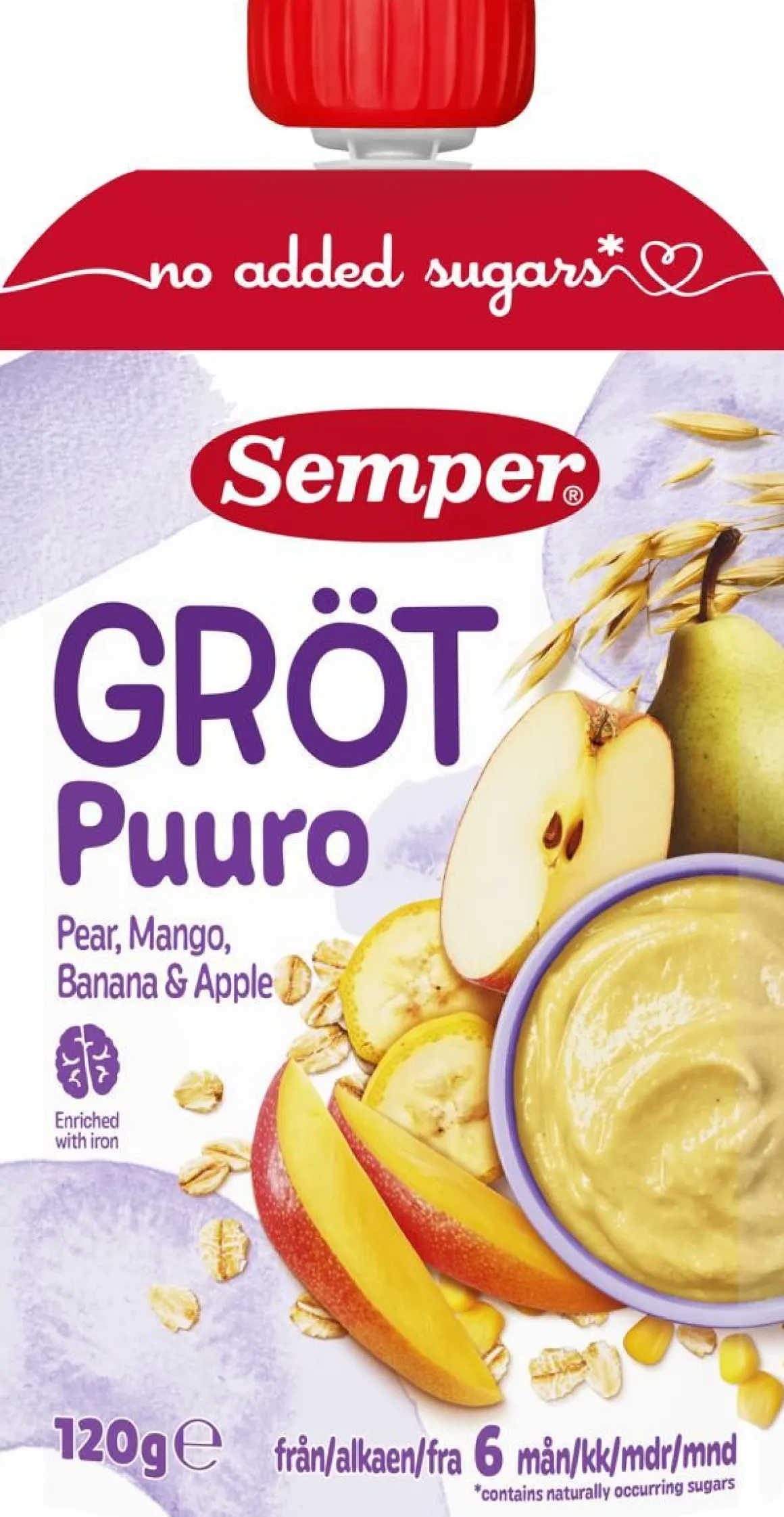 SEMPER PUURO PÄÄRYNÄ & MANGO & OMENA 6+ 120 G