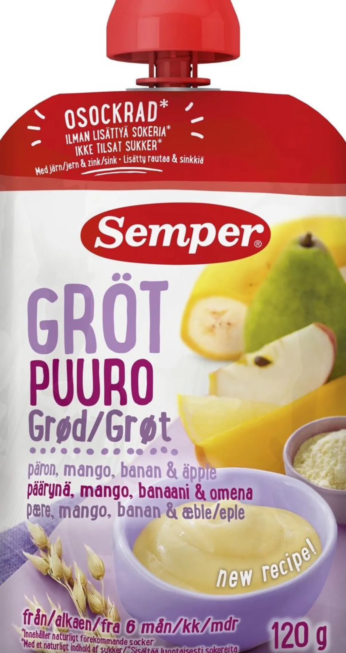 SEMPER PUURO PÄÄRYNÄ & MANGO & OMENA 6+ 120 G