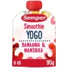 SEMPER SMOOTHIE BANAANIA, MANSIKKAA JA JOGURTTIA 90 G