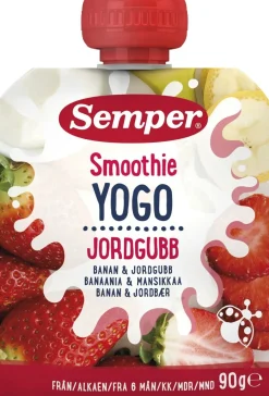 SEMPER SMOOTHIE BANAANIA, MANSIKKAA JA JOGURTTIA 90 G