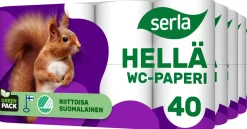 SERLA SÄKKI HELLÄ WC-PAPERI VALKOINEN 40RL 40 KPL