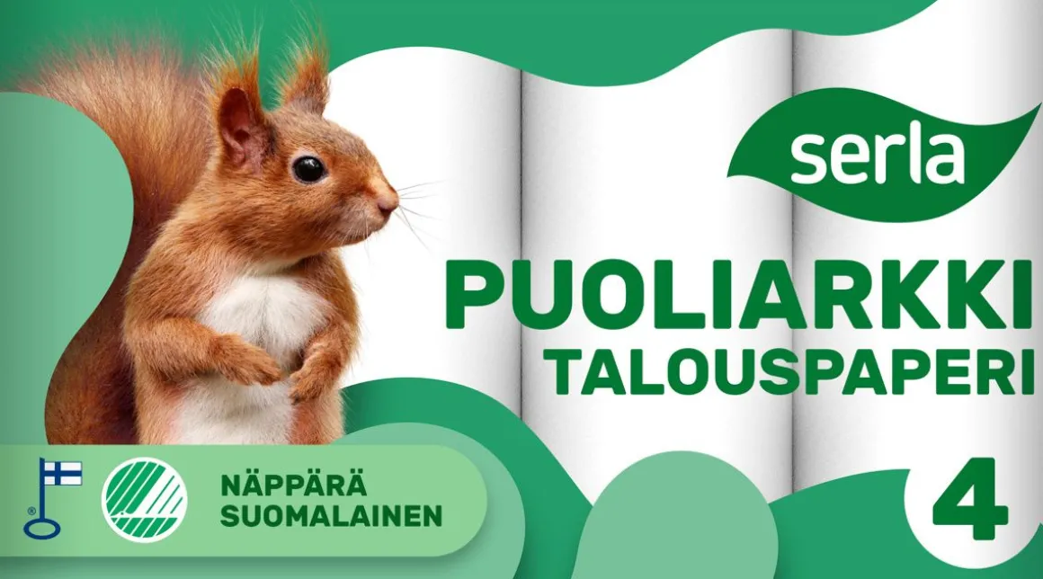 SERLA TALOUSPAPERI PUOLIARKKI 4RL 4 KPL