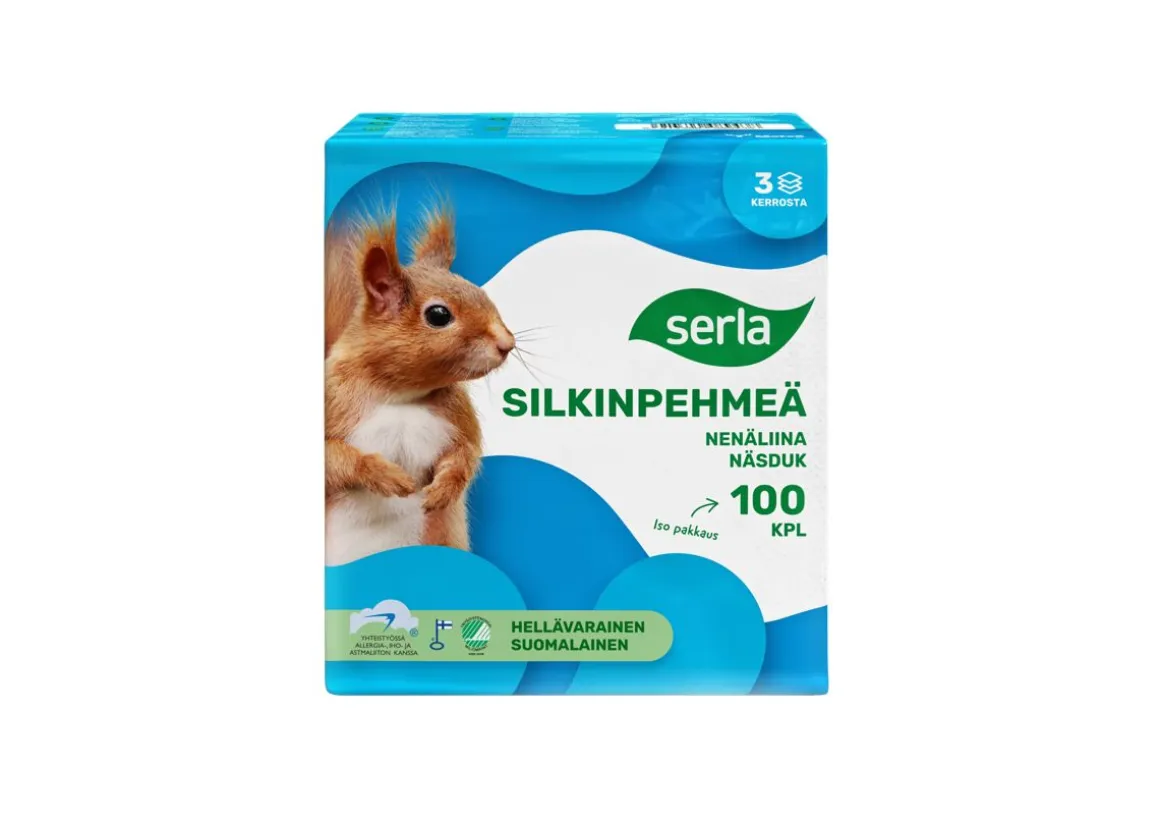 SERLA NENÄLIINA SILKINPEHMEÄ 100 KPL