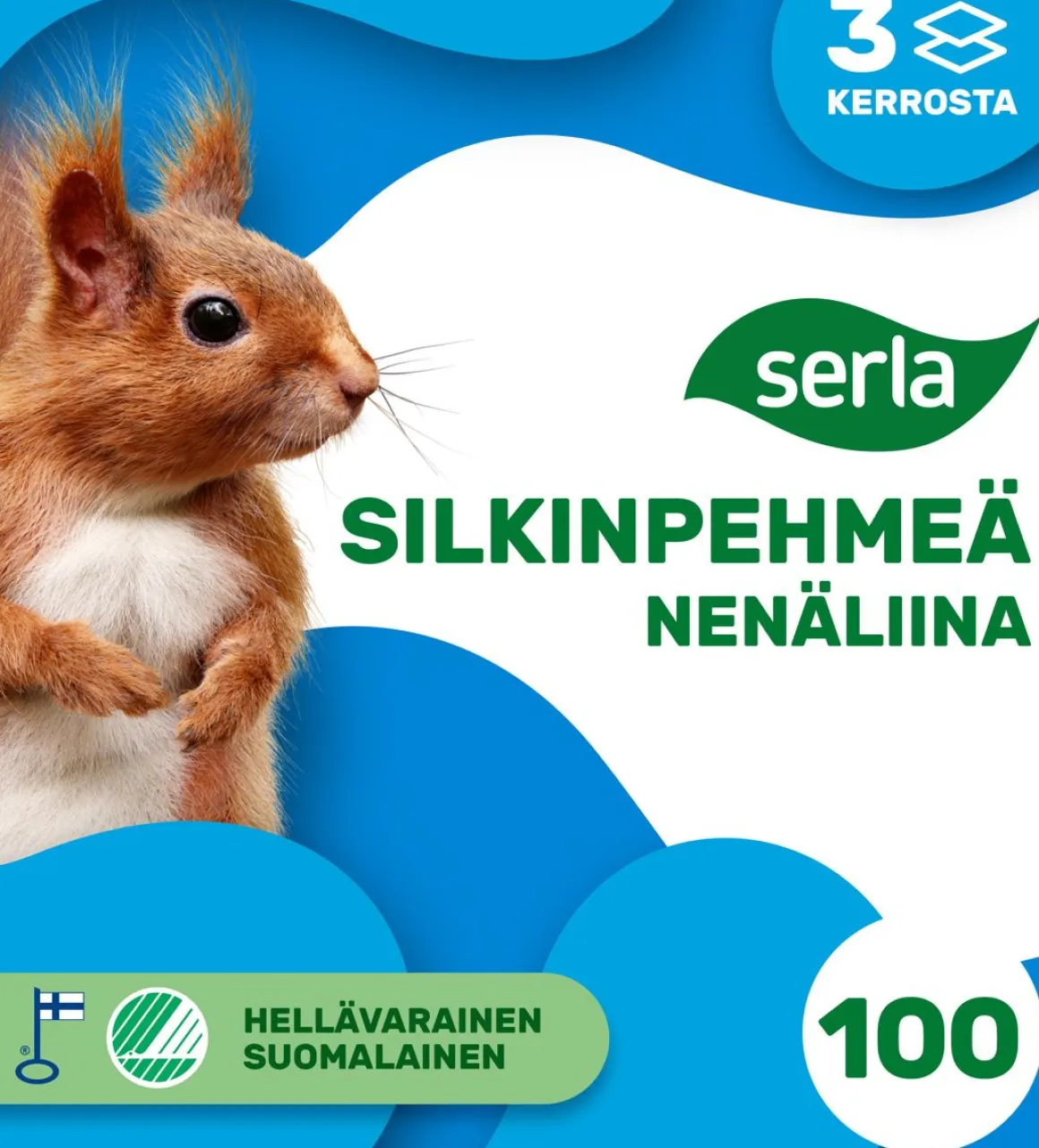 SERLA NENÄLIINA SILKINPEHMEÄ 100 KPL
