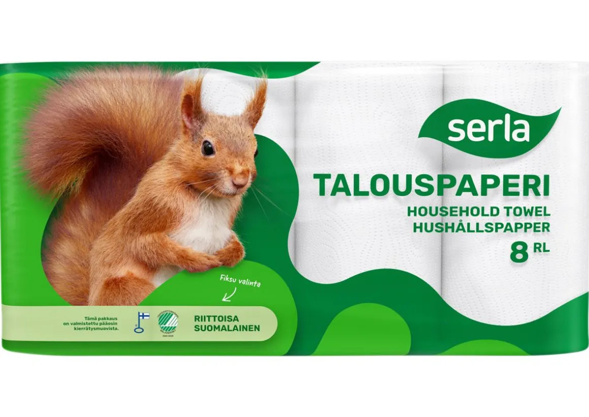 SERLA TALOUSPAPERI 8RL VALKOINEN 8 KPL