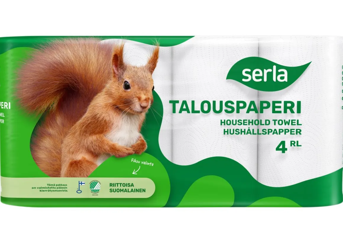 SERLA TALOUSPAPERI 4RL VALKOINEN 4 KPL