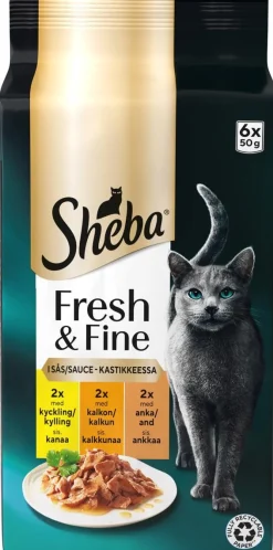 SHEBA ANNOSP. FRESH&FINE 6*50G SIIPIKARJALAJITELMA KASTIKKEESSA 30