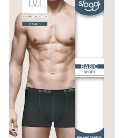 SLOGGI MEN BASIC SHORT BOKSERIT 2-PACK MUSTA XL