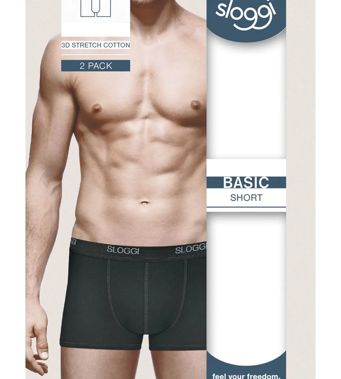 SLOGGI MEN BASIC SHORT BOKSERIT 2-PACK MUSTA XL