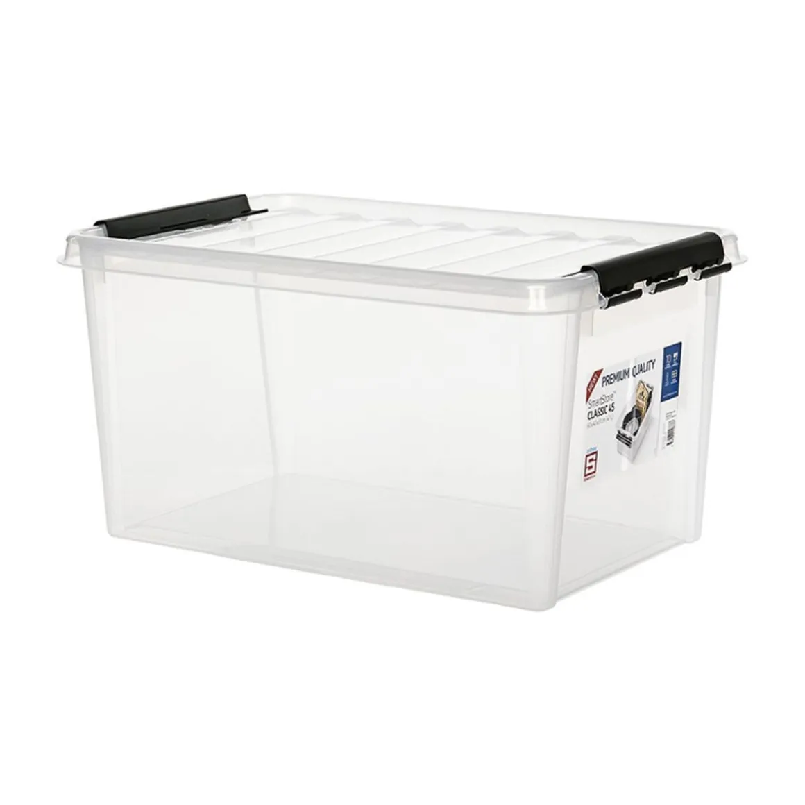 SMARTSTORE CLASSIC 46 L SÄILYTYSLAATIKKO KANNELLA LÄPINÄKYVÄ