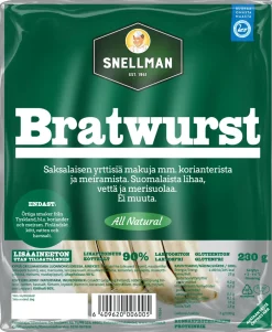SNELLMAN ALL NATURAL BRATWURST 230 G