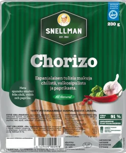 SNELLMAN ALL NATURAL CHORIZO 230 G