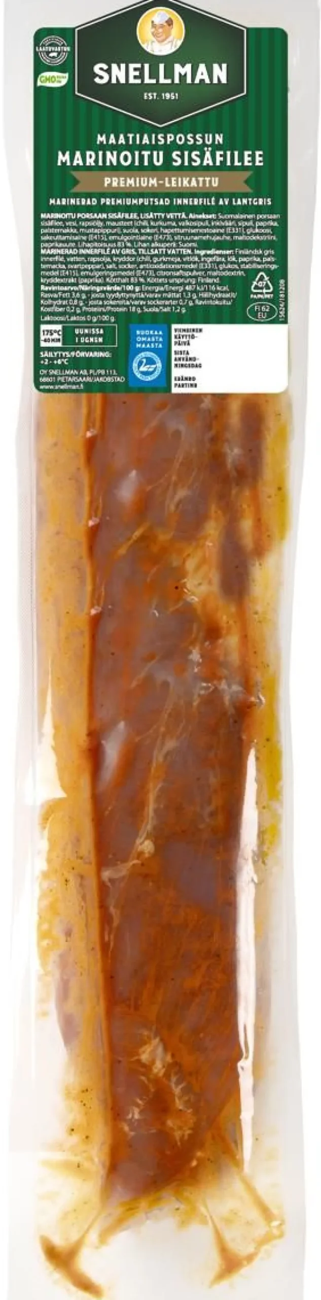 SNELLMAN MAATIAISPOSSUN MARINOITU SISÄFILEE N. 850G