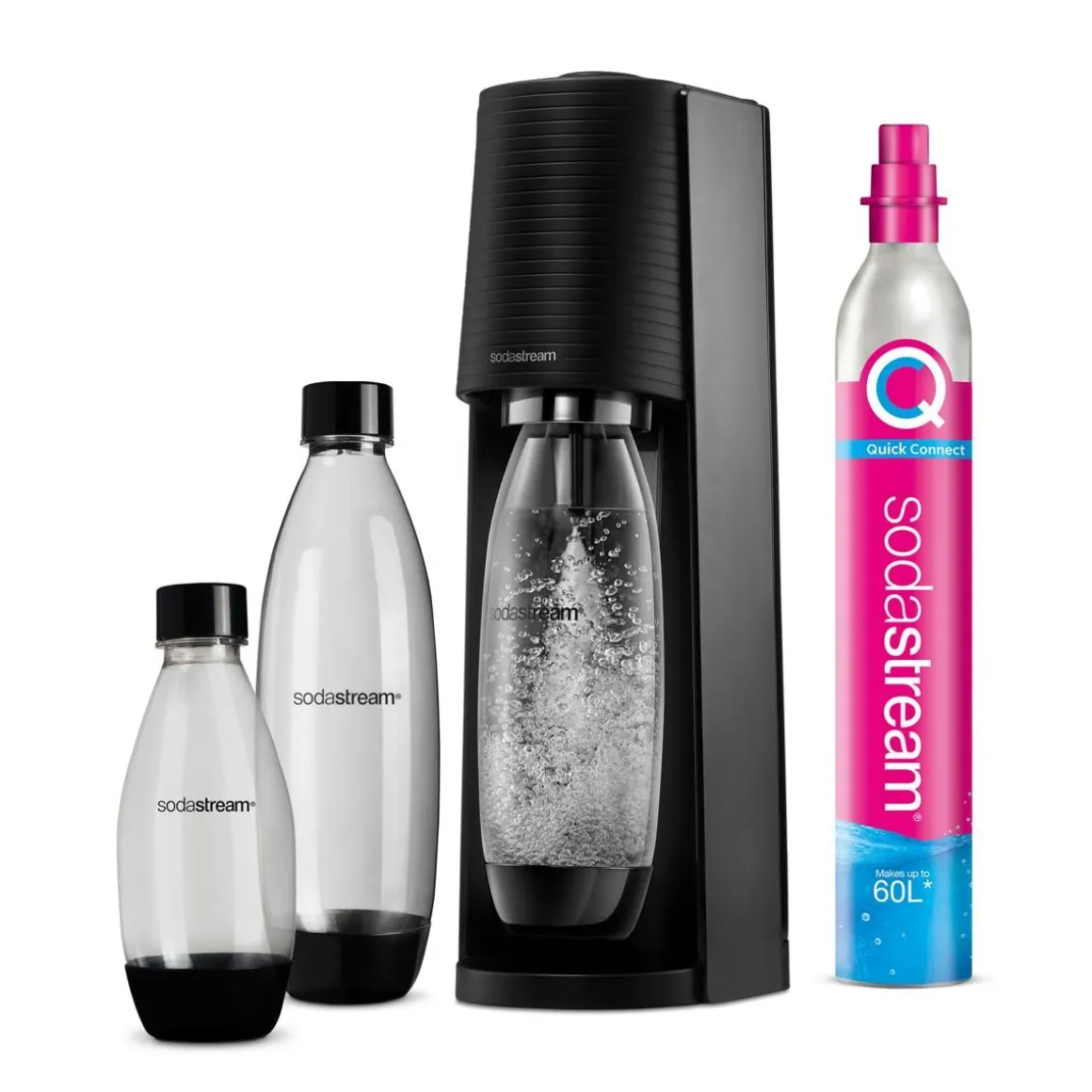 SODASTREAM TERRA MEGAPACK HIILIHAPOTUSLAITE MUSTA +3 PULLOA,