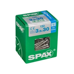 SPAX RUUVI TORX UPPOKANTA A2 RST TERÄS, OSAKIERRE 3,5X30 L 150KPL
