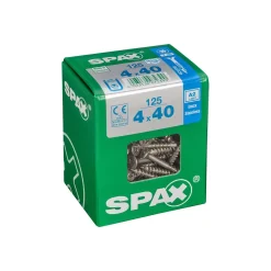 SPAX RUUVI TORX UPPOKANTA A2 RST TERÄS, OSAKIERRE 4X40 L 125KPL