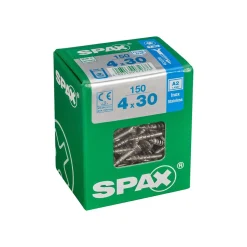 SPAX RUUVI TORX UPPOKANTA A2 RST TERÄS, OSAKIERRE 4X30 L 150KPL