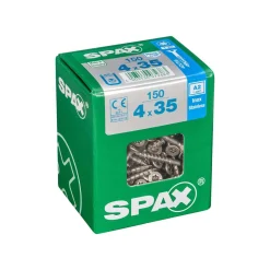 SPAX RUUVI TORX UPPOKANTA A2 RST TERÄS, OSAKIERRE 4X35 L 150KPL