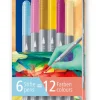 STAEDTLER KUITUKÄRKIKYNÄ 2PÄINEN 6 VÄRIÄ