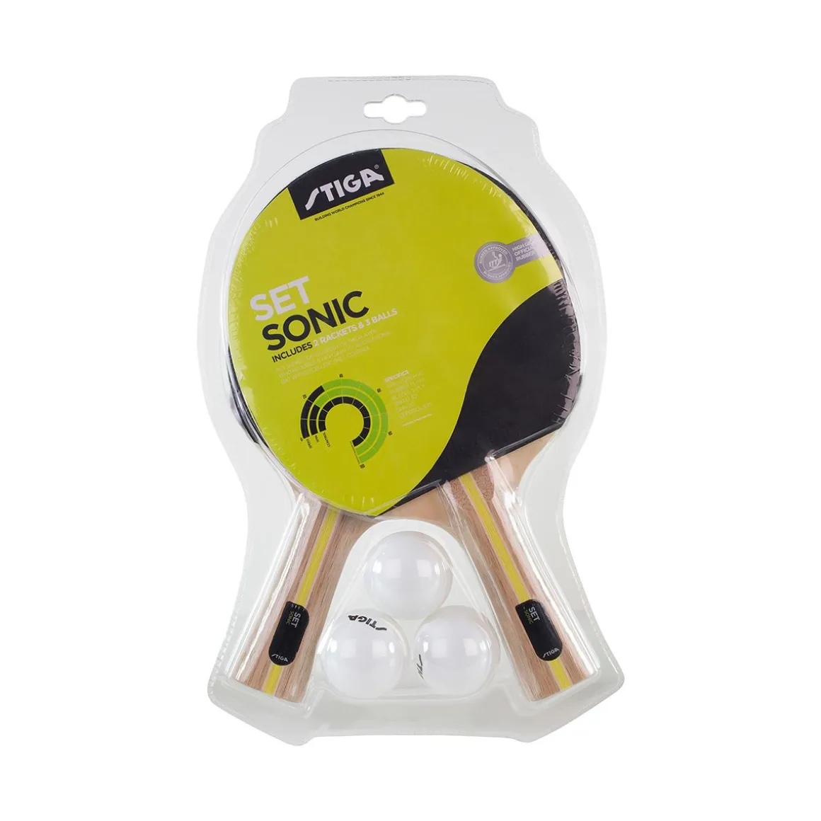 STIGA SONIC PÖYTÄTENNISSETTI 2 MAILAA JA 3 PALLOA