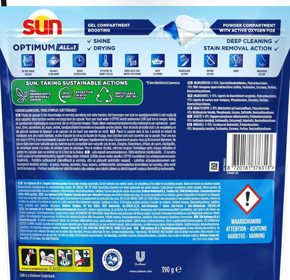 SUN KONETISKIKAPSELI OPTIMUM ALL-IN-1 REGULAR 26 KPL