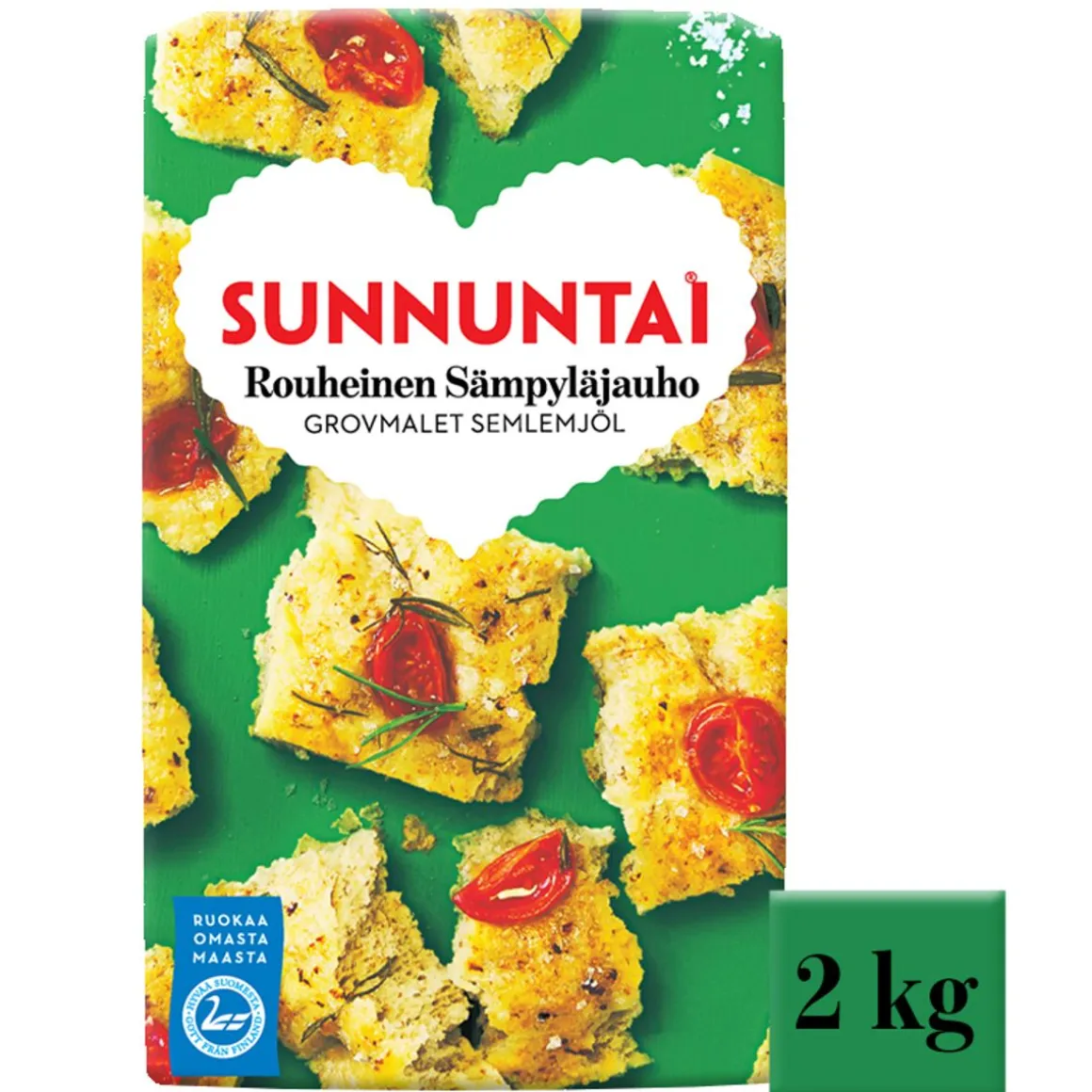 SUNNUNTAI ROUHEINEN SÄMPYLÄJAUHO 2 KG