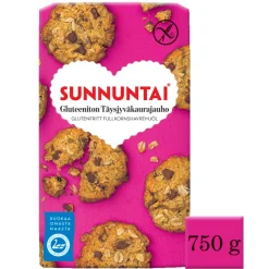 SUNNUNTAI TÄYSJYVÄKAURAJAUHO GLUTEENITON 750 G