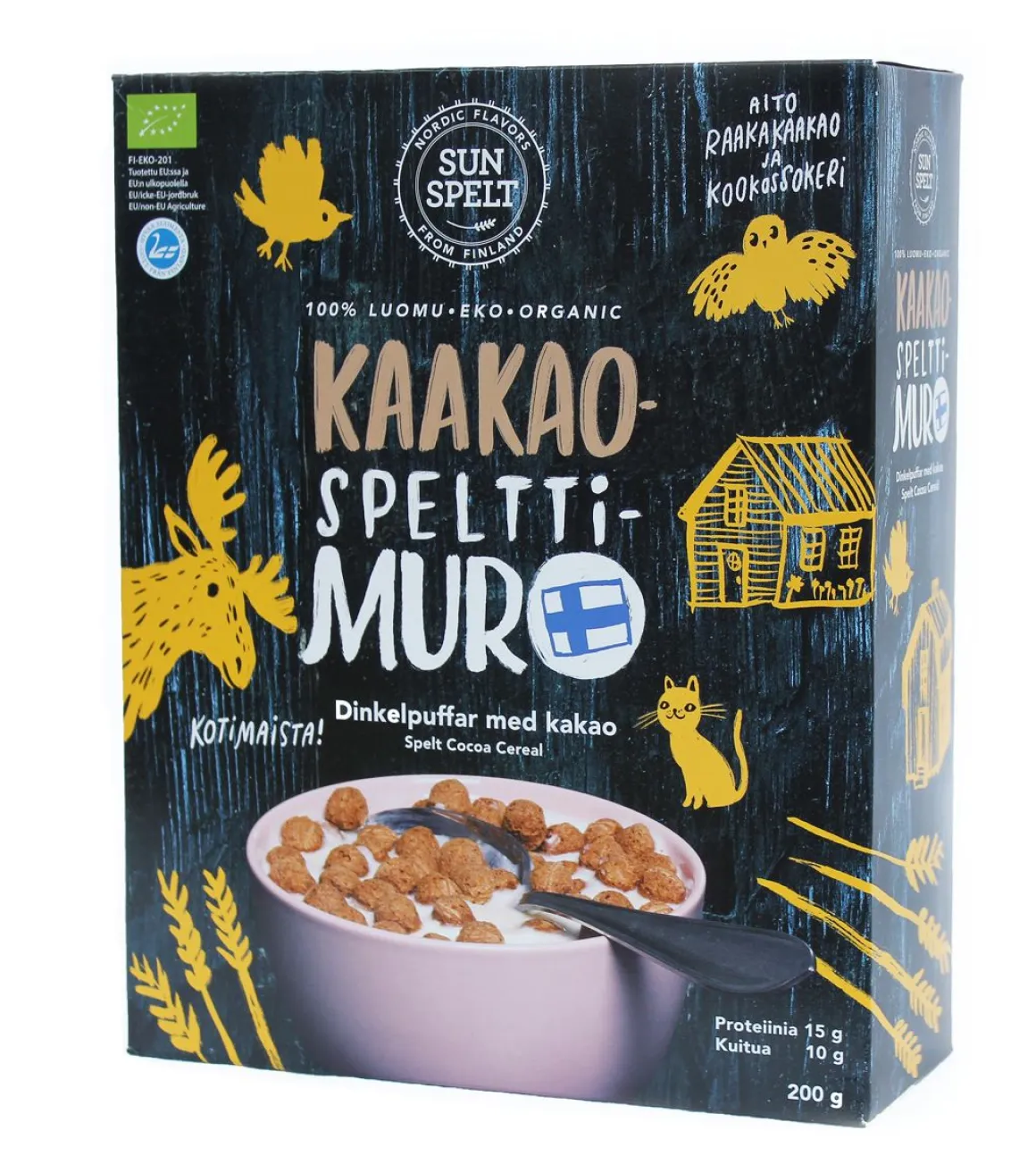 SUNSPELT KAAKAOSPELTTIMURO LUOMU 200 G
