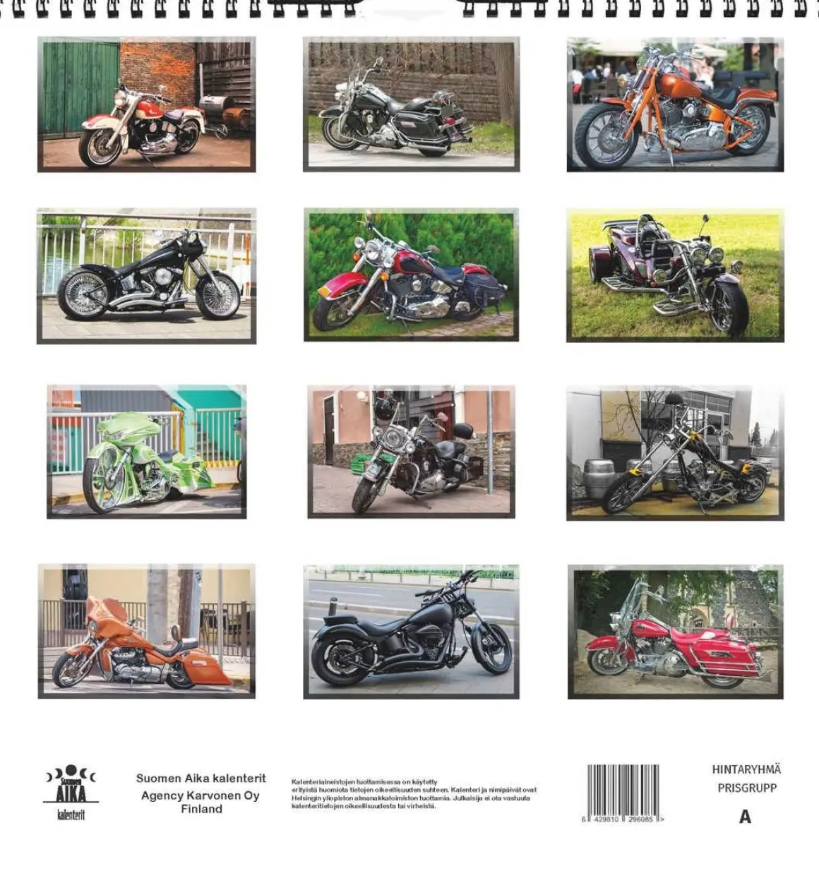 SUOMEN AIKA ISO SEINÄKALENTERI USA MOTORCYCLES