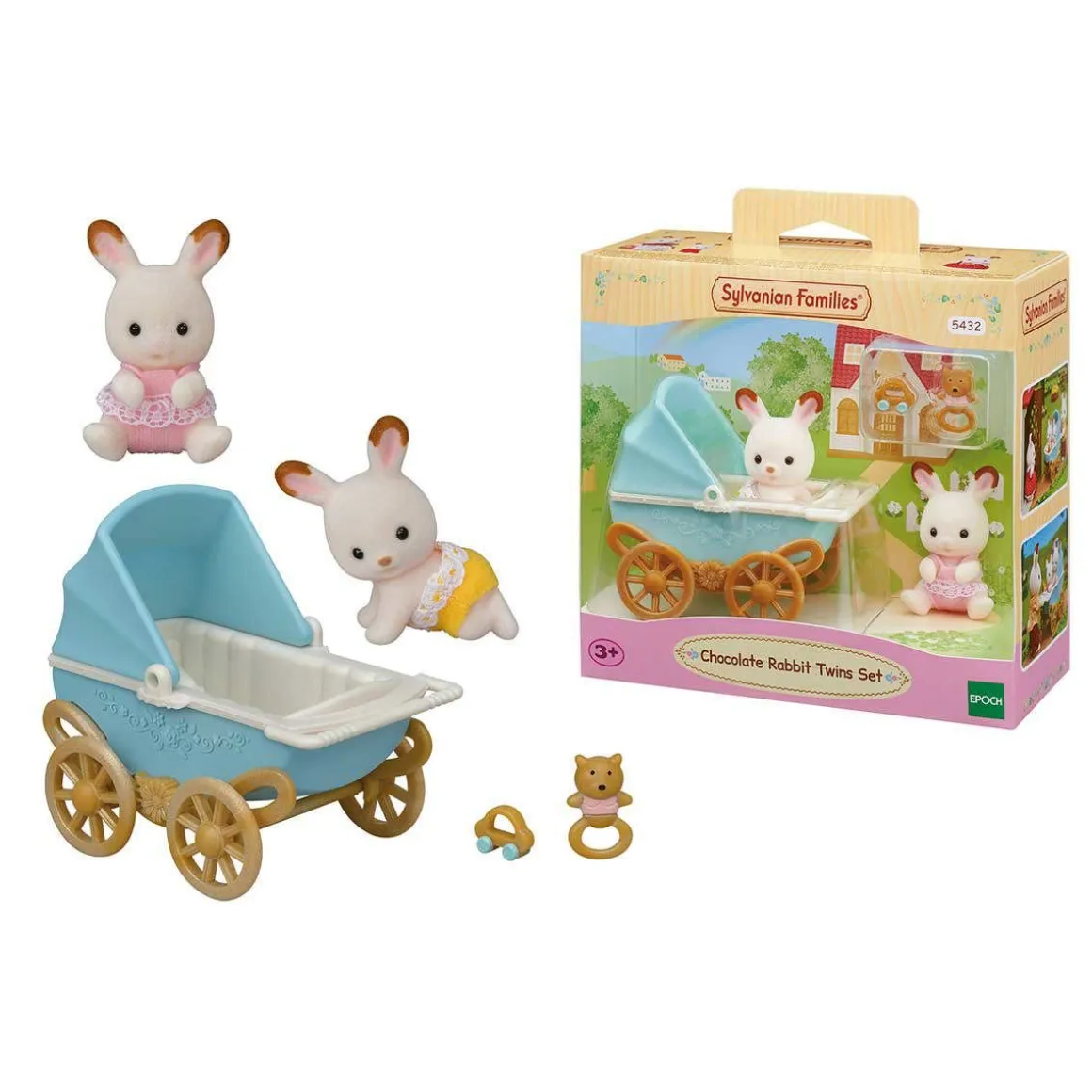 SYLVANIAN FAMILIES SUKLAAPUPUKAKSOSET-SETTI LASTENVAUN