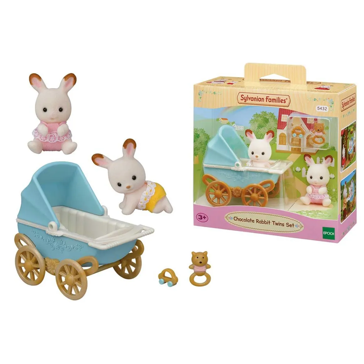 SYLVANIAN FAMILIES SUKLAAPUPUKAKSOSET-SETTI LASTENVAUN