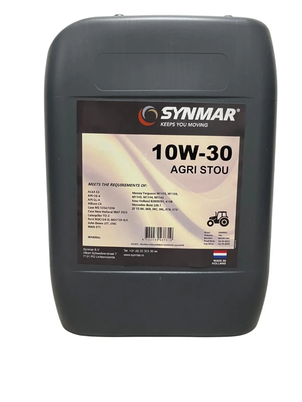 SYNMAR AGRI STOU YLEISÖLJY 10W30 10 L