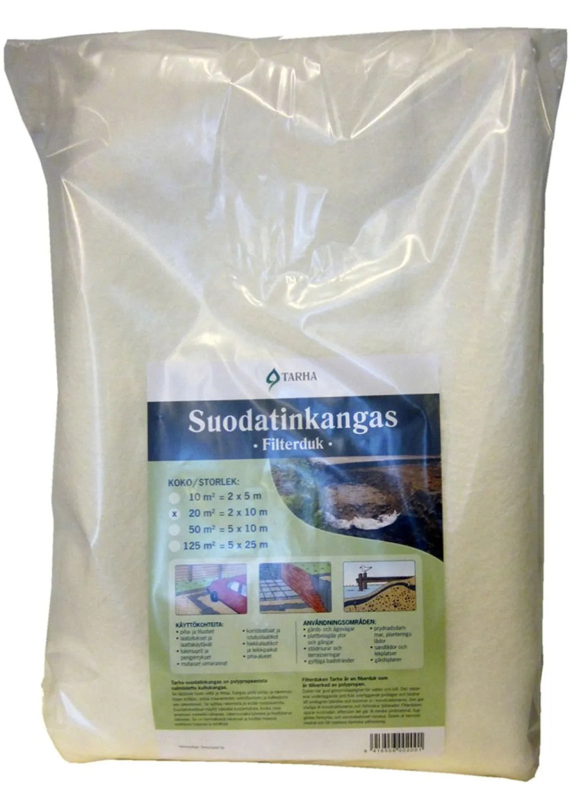 TARHA SUODATINKANGAS 2 X 10 M, 20 M2
