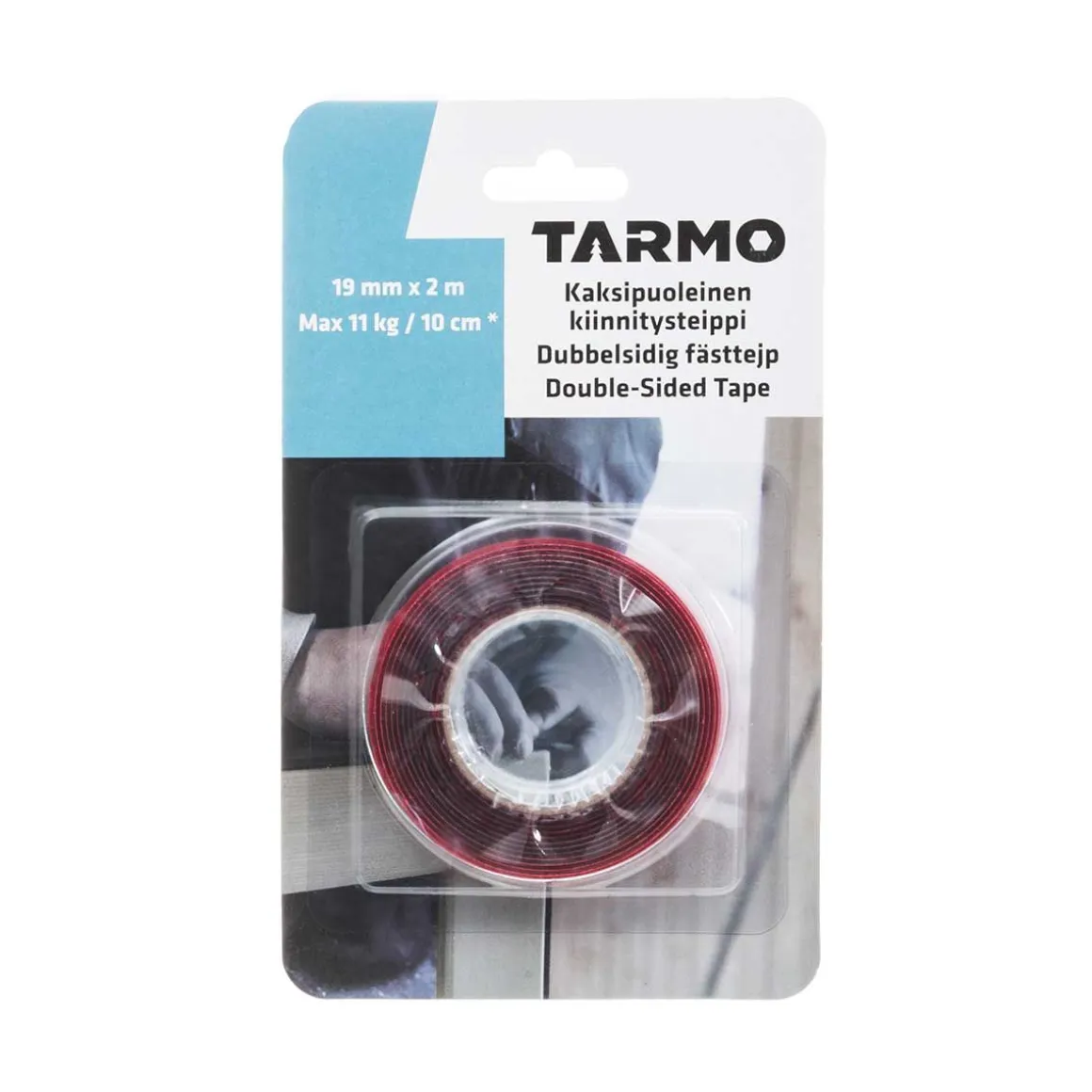 TARMO KAKSIPUOLINEN KIINNITYSTEIPPI KIRKAS 19 MM X 2 M