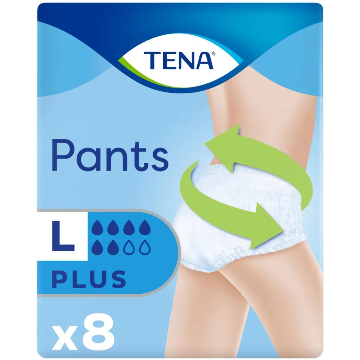 TENA PANTS PLUS LARGE 8 KPL