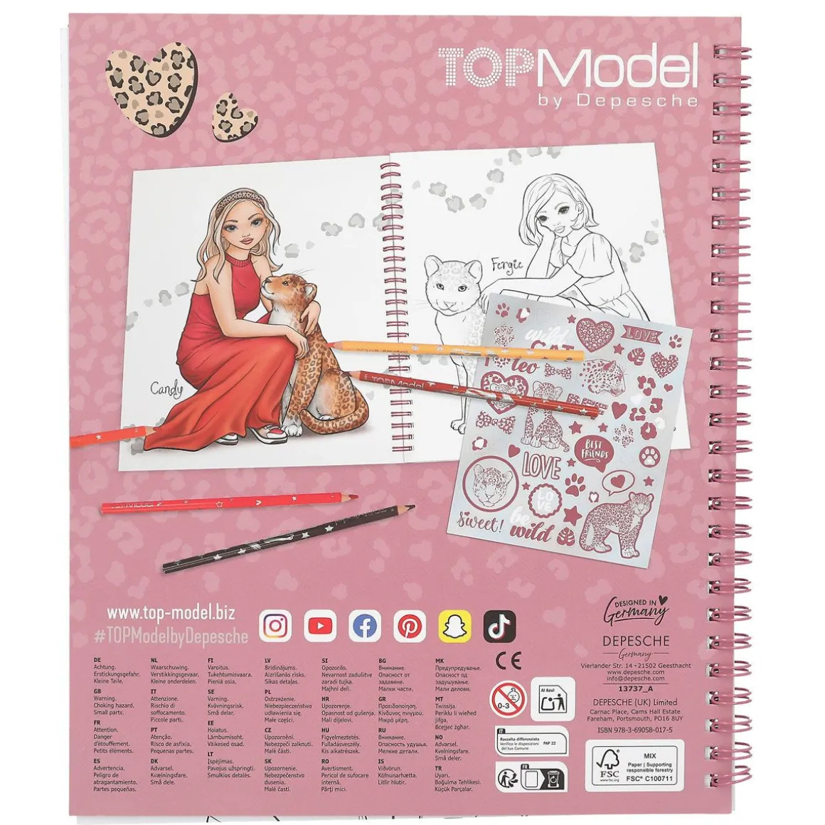 TOPMODEL VÄRITYSKIRJA PALJETEILLA LEOHEART