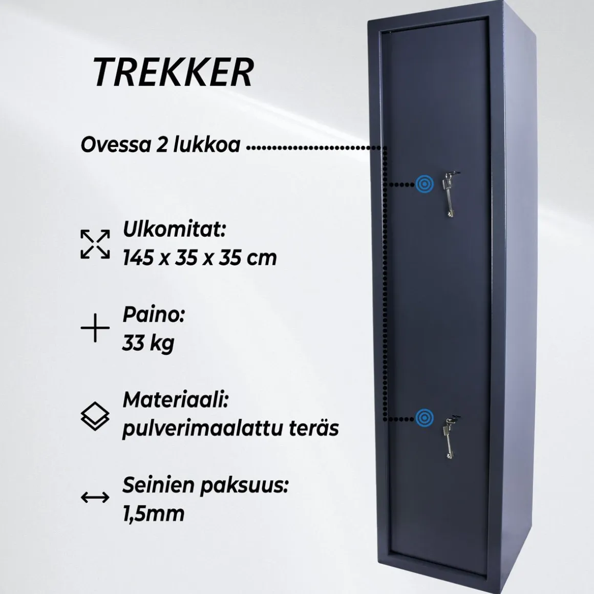 TREKKER ASEKAAPPI 5-ASETTA AS500 HARMAA