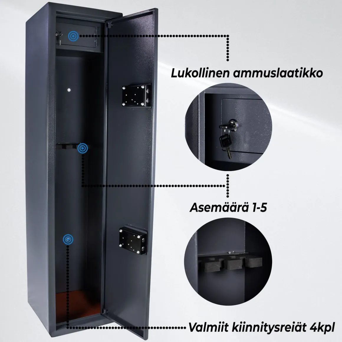 TREKKER ASEKAAPPI 5-ASETTA AS500 HARMAA