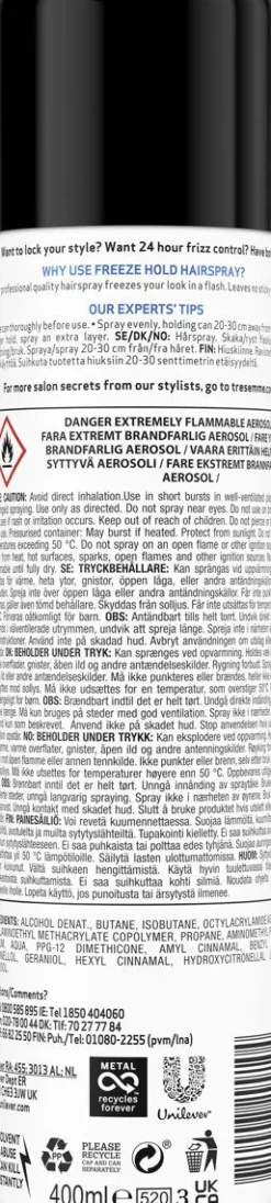 TRESEMMÉ FREEZE HOLD HAIRSPRAY 400 ML