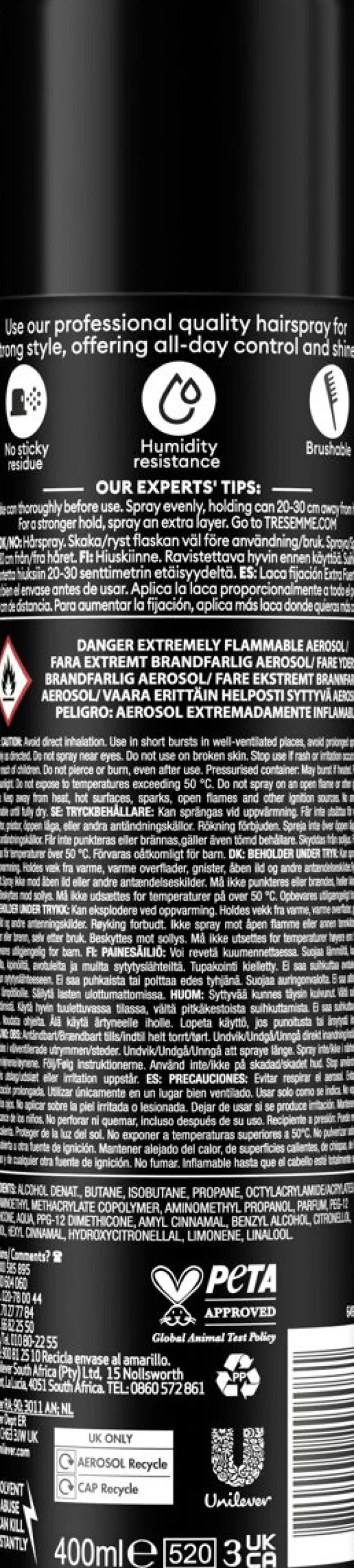 TRESEMMÉ EXTRA HOLD HAIRSPRAY 400 ML