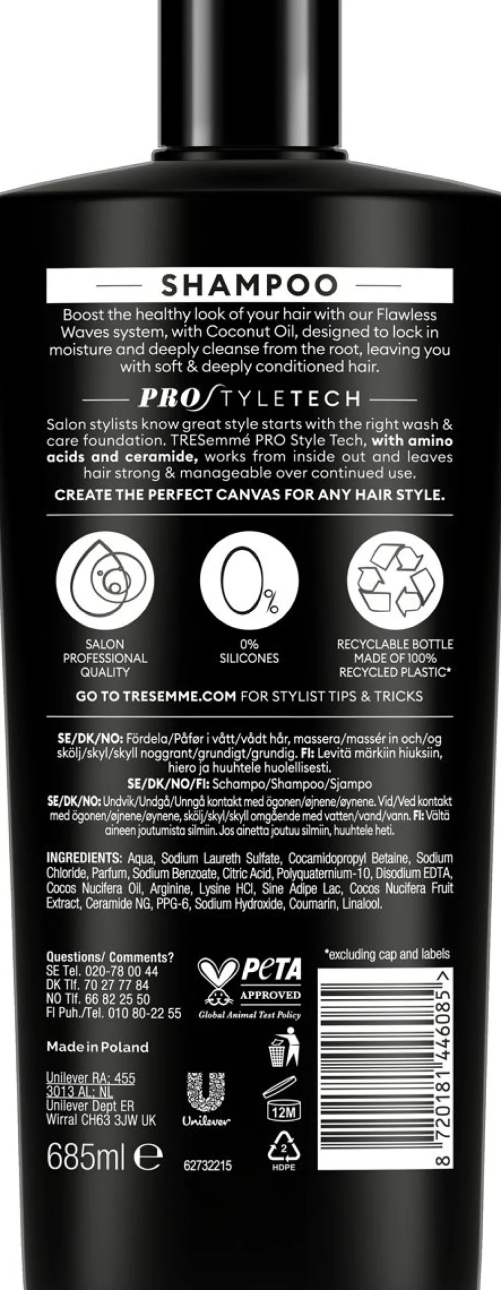 TRESEMMÉ FLAWLESS WAVES SHAMPOO COCONUT 685 ML