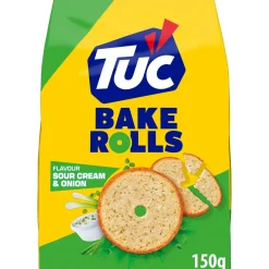 TUC BAKE ROLLS SOUR CREAM & ONION 150 G