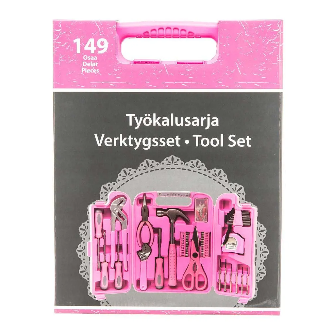 TYÖKALUSETTI PINKKI 149-OSAA