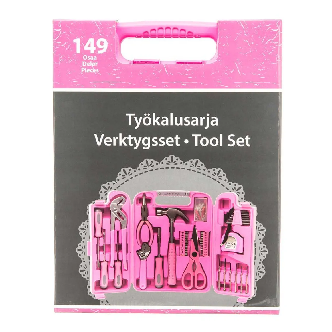 TYÖKALUSETTI PINKKI 149-OSAA