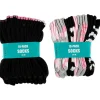 TYTTÖJEN 10-PACK SUKKA, MUSTA+KUOSIT, KOOT 25/27-37/39