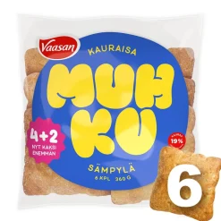VAASAN MUHKU KAURAISA SÄMPYLÄ 6KPL 360 G