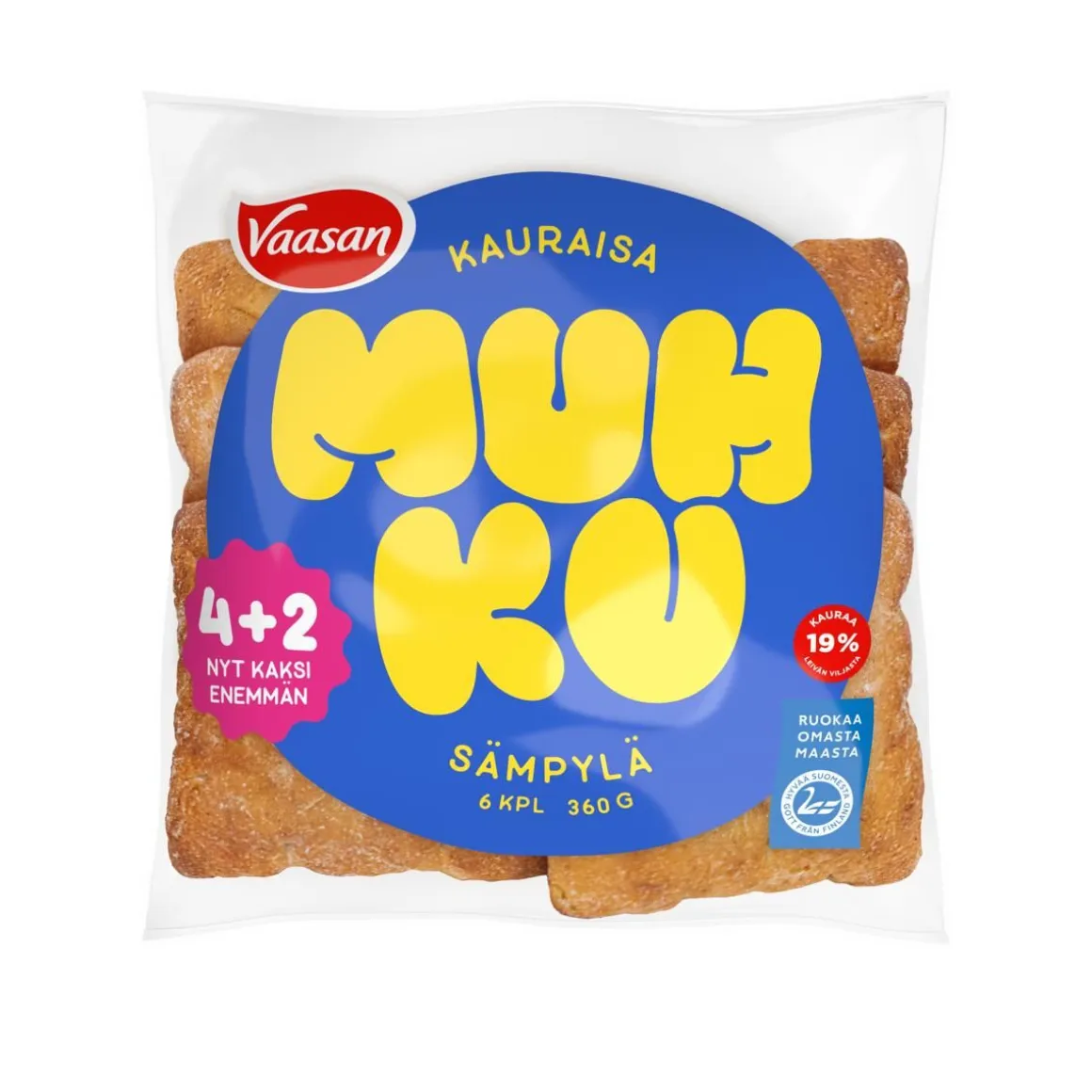 VAASAN MUHKU KAURAISA SÄMPYLÄ 6KPL 360 G